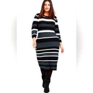 Torrid Green Striped Green Sweater Dress